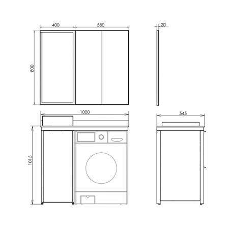Зеркало Comforty Лозанна-40 белый глянец