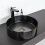 Круглая накладная раковина 40 см из нержавеющей стали Comforty CF8WBTD39NMBG цвет графит, с донным клапаном