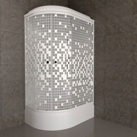 Душевая кабина Тритон Коралл 120*80 B правый угол, средний поддон, стекло мозаика