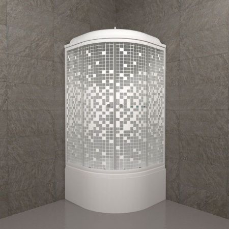 Угловая душевая кабина Тритон Мозаика 90*90 Б, глубокий поддон, сифон D50