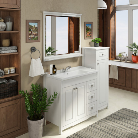 Comforty. Тумба-умывальник "Тбилиси-90" белый глянец с раковиной Comforty XD-F90