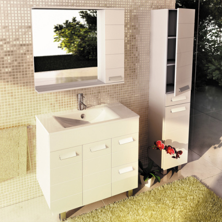 Тумба-умывальник Comforty Модена 90М белая с раковиной Quadro 90