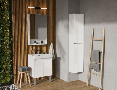 Тумба-умывальник Акватон Сканди Doors 55  Белый матовый/Белый глянец 1A278801SD010 с Адриана-55