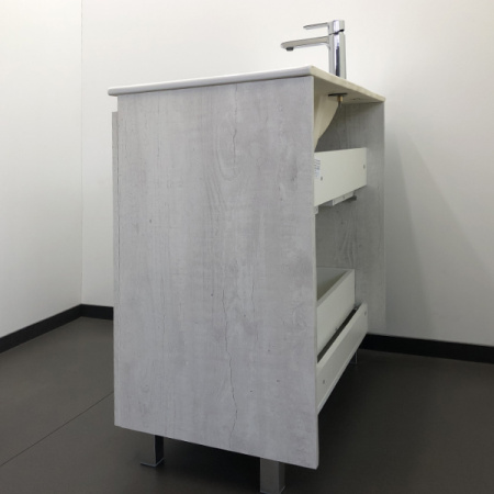 Comforty. Тумба-умывальник Верона-90 дуб белый с раковиной Quadro 90