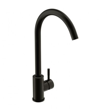 Чёрный смеситель для кухни R-излив Cersanit Комо 68243, нержавеющая сталь