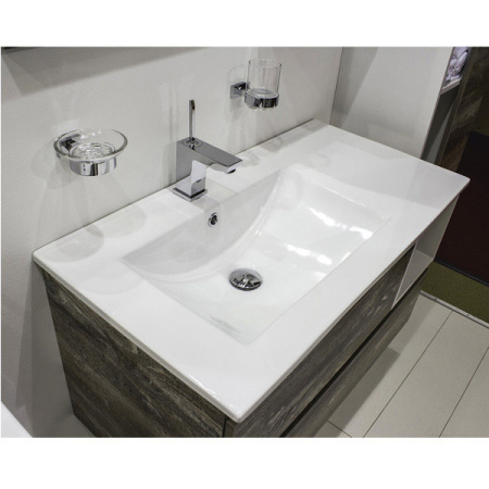 Comforty. Тумба-умывальник Турин-90L дуб бежевый с раковиной Comforty 9090EL