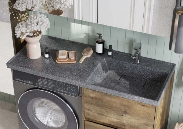 Раковина под стиральную машину Акватон Лондри-1200 правая графит 1A72243KLH21R