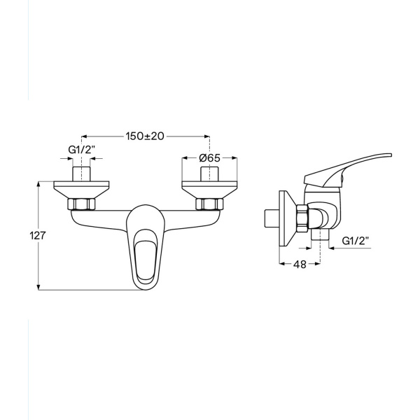 Смеситель для душа Сантек Баус WH5A20010C001, с аксессуарами, хром