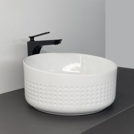 Накладная круглая раковина с высоким скошенным бортом Comforty HDA088A фарфор, белая