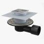 AlcaPlast. Сливной трап APV3344, 105х105/75 мм, комбинированный гидрозатвор