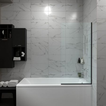 Штора на борт ванны Тритон Статик-Блэк 60*140 8мм