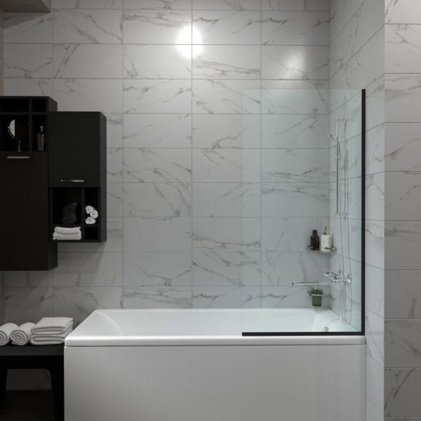 Штора на борт ванны Тритон Статик-Блэк 60*140 8мм