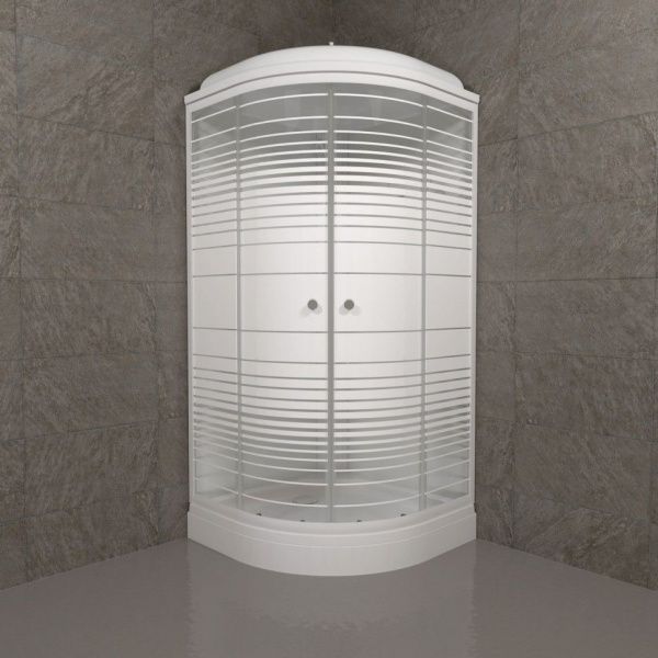 Угловая душевая кабина Тритон Полосы 90*90 А, низкий поддон, сифон D90