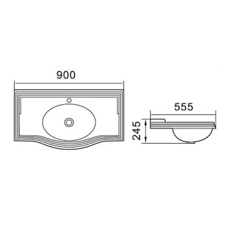 Накладная мебельная раковина в классическом стиле Comforty JS90