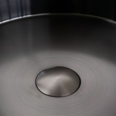 Круглая накладная раковина 40 см из нержавеющей стали Comforty CF8WBTD39NMBG цвет графит, с донным клапаном