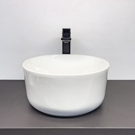 Накладная круглая раковина с высоким бортом Comforty HDA086A белая