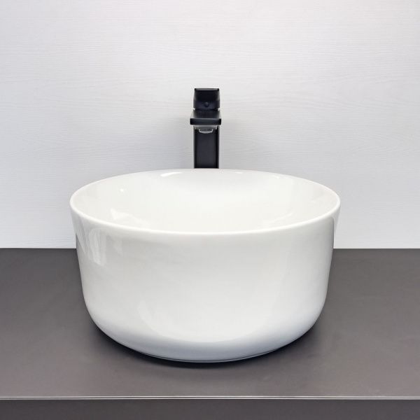 Накладная круглая раковина с высоким бортом Comforty HDA086A белая