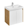 Тумба-умывальник Акватон Сканди Doors 70 Белый/Дуб Рустикальный 1A278901SDZ90 с раковиной Адриана-70