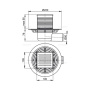 Сливной трап 105х105/50 мм AlcaPlast APV103 боковой сток, решетка из латунь хром, гидрозатвор мокрый