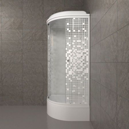 Угловая душевая кабина Тритон Мозаика 90*90 В, средний поддон, сифон D50