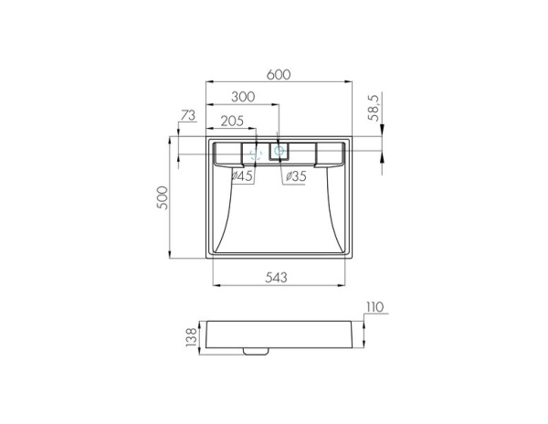 Раковина Акватон Рейн 60 графит 1A72103KRW210