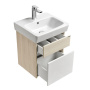 Тумба-умывальник Акватон Верди 50 Белый/Ясень фабрик 1A195901VDAV0 (PRO) с раковиной Нео 50