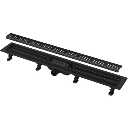 Водоотводящий желоб с порогами для перфорированной решетки AlcaPlast APZ10BLACK-950M Simple