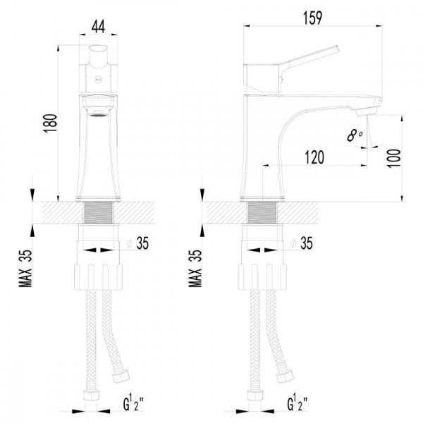 Смеситель  для раковины AWP Shira S0506C хром