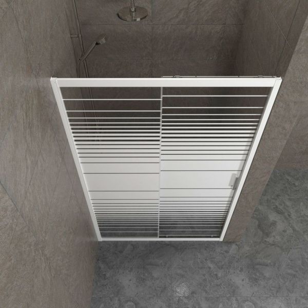 Дверь душевая Тритон Слайд 100*185, стекла с рисунком полосы