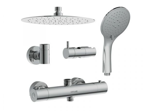 Душевая система с термостатом Cersanit Brasko 64526 душ 3 режима, шланг 150 мм