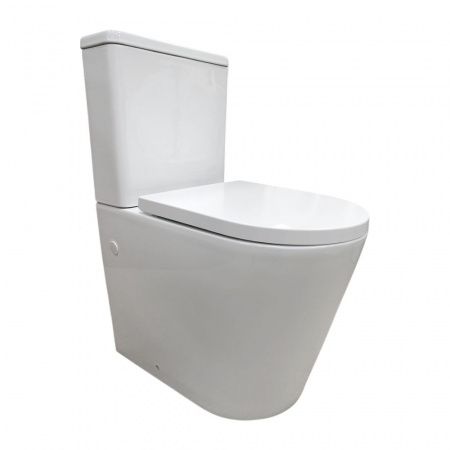Безободковый унитаз-компакт Comforty CF41273S2 универсальный выпуск, двухрежимный, сиденье дюропласт с микролифтом