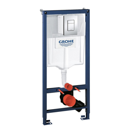 Grohe. Инсталляция Rapid SL 3 в 1 в сборе для подвесного унитаза, с накладной панелью Skate Cosmopolitan, 38772001