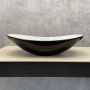 Овальная черно-белая накладная раковина 60 см Comforty 7811ABW