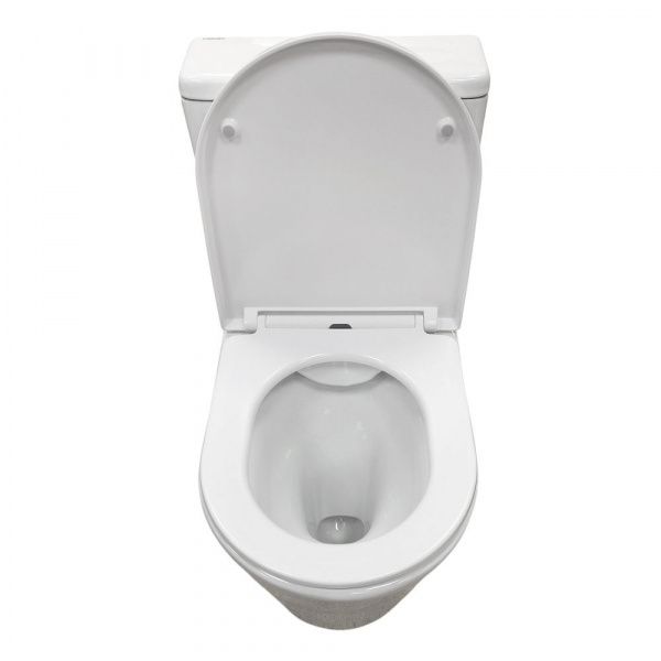 Безободковый унитаз-компакт Comforty CF41363C1 универсальный выпуск, двухрежимный, сиденье дюропласт с микролифтом