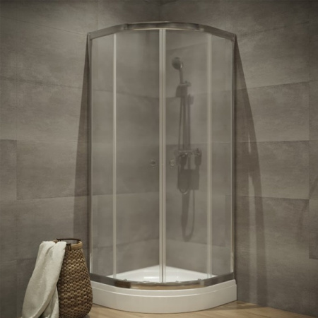 Душевое ограждение Тритон Альфа-Хром 90х90, низкий поддон, сифон D90 мм