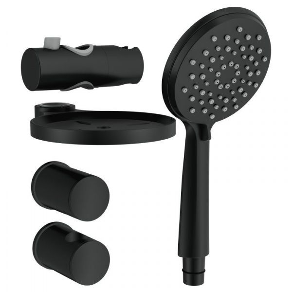 Душевой гарнитур со стойкой Cersanit Lara 68146, 3 режима, шланг 180 металл, чёрный