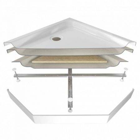 Поддон душевой Тритон ПД29 низкий пятиугольный 100х100 в комплекте