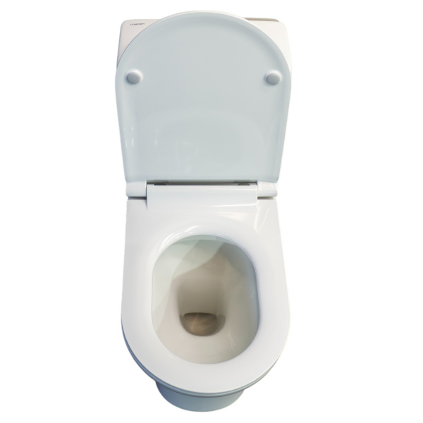 Унитаз моноблок Comforty CF3C6329P горизонтальный выпуск, сиденье дюропласт с микролифтом тонкое, двухрежимный