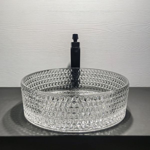 Круглая стеклянная раковина 40 см Comforty CF21003(400) прозрачное стекло