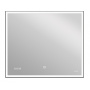 Зеркало Cersanit LED 011 design 100x80 с подсветкой часы, металлическая рамка, прямоугольное KN-LU-LED011*100-d-Os