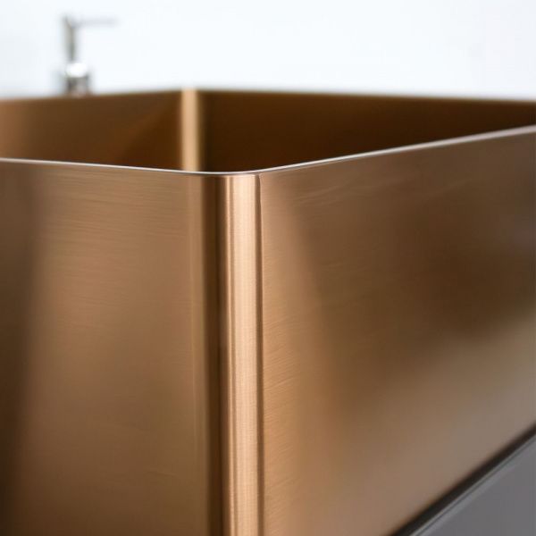 Накладная прямоугольная раковина из нержавеющей стали Comforty CF8WBTB5040RG цвет бронза, с донным клапаном