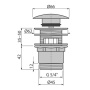 AlcaPlast. Водослив для умывальника click/clack 5/4" A390, цельнометаллический с большой заглушкой