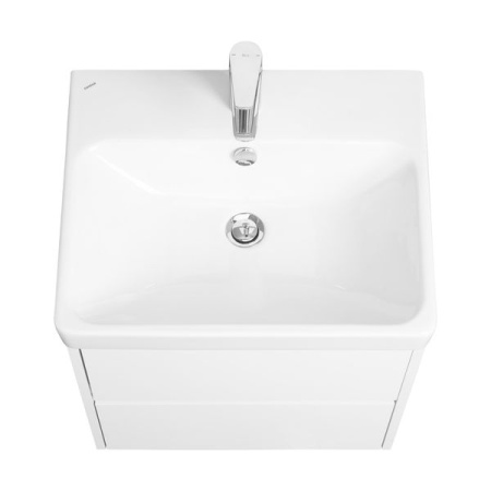 Тумба-умывальник Акватон Сканди 55 белый матовый/белый глянец 1A251701SD010 с раковиной Адриана-55