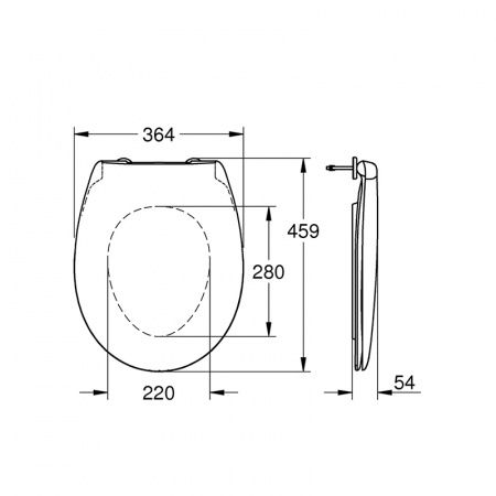 Grohe. Сиденье Bau Ceramic с микролифтом, тонкое, быстросъемное, 39493000