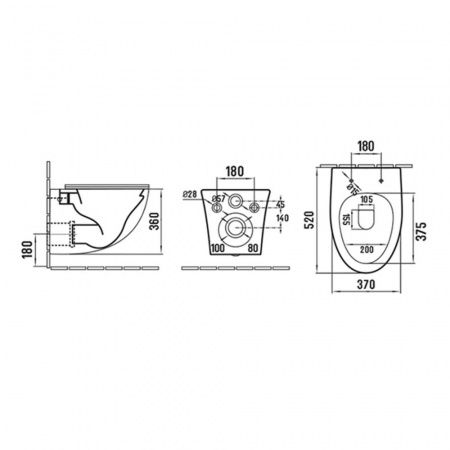 Готовый комплект Comforty 00-00022393CF: инсталляция CF3GT1900-10CH с хром клавишей + унитаз подвесной 107 безободковый