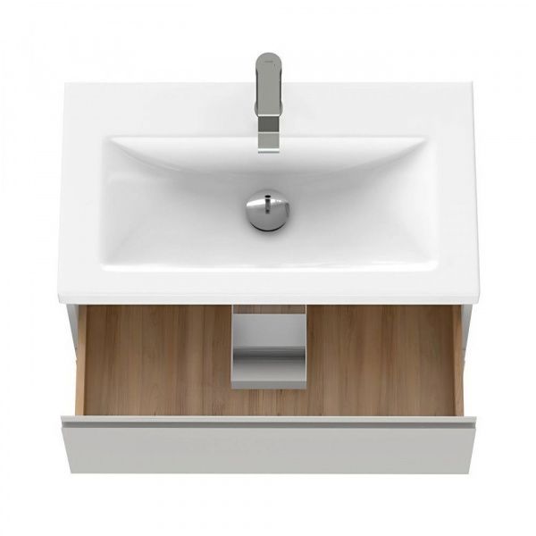 Тумба под раковину подвесная Cersanit Moduo 80, цвет серый туман, 69349