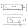 Прямоугольная акриловая ванна 1ACReal Палермо 1800*800*640