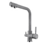 Акватон. Смеситель для кухни Руан серый 1AX004FCXX230 фильтр высок. поворот излив катридж 35 мм