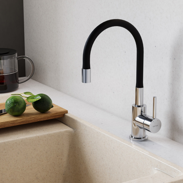 Смеситель для кухни Сантек Тесио WH5A44012C001 гибкий излив, хром