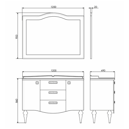Comforty. Зеркало "Монако-120" белый глянец